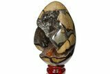 Septarian Dragon Egg Geode - Black Crystals #120888-1